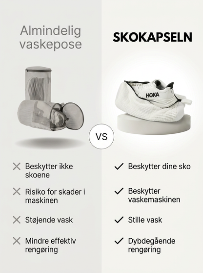 SkoKapseln - Rene sko på 30 minutter — uden at skrubbe.